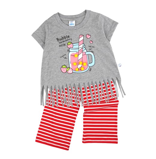 FIFFY BUBBLE STRAWBERRY MILK BLOUSE SUIT BAJU BAYI (2326019) FIFFY BUBBLE STRAWBERRY MILK BLOUSE SUIT BAJU BAYI (2326019)