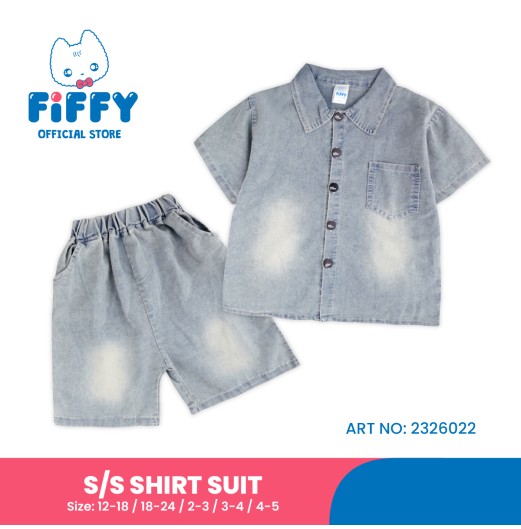  FIFFY CLASSIC DENIM SHORT SLEEVE SHIRT SUIT BAJU (2326022)