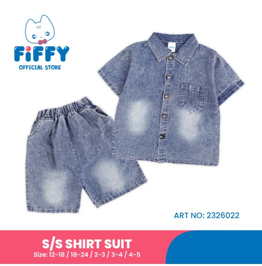  FIFFY CLASSIC DENIM SHORT SLEEVE SHIRT SUIT BAJU (2326022)