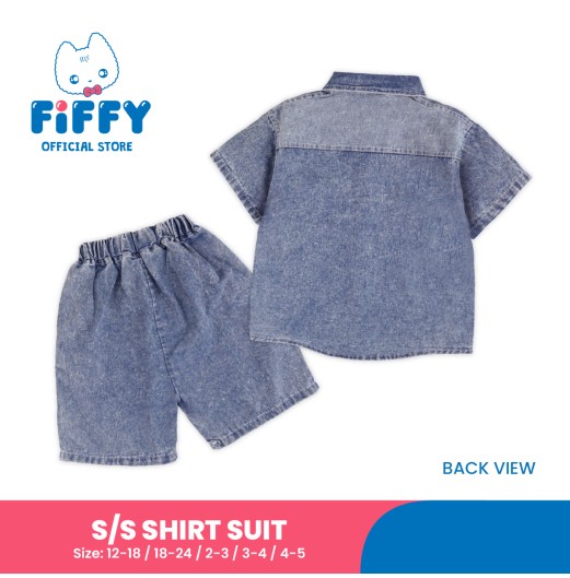  FIFFY CLASSIC DENIM SHORT SLEEVE SHIRT SUIT BAJU (2326022)