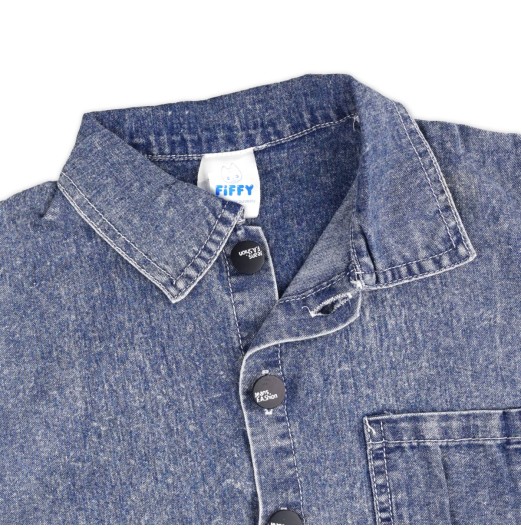  FIFFY CLASSIC DENIM SHORT SLEEVE SHIRT SUIT BAJU (2326022)