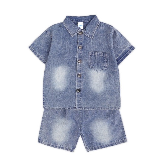  FIFFY CLASSIC DENIM SHORT SLEEVE SHIRT SUIT BAJU (2326022)