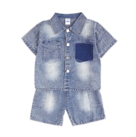 FIFFY TWO-TONE POCKET SHORT SLEEVE SHIRT SUIT BAJU BAYI (2326023)