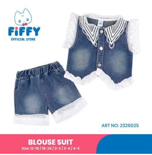 FIFFY DENIM LACE BLOUSE SUIT BAJU BAYI (2326025)