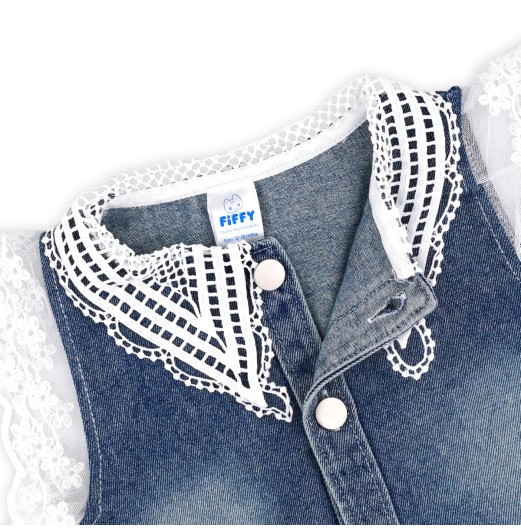 FIFFY DENIM LACE BLOUSE SUIT BAJU BAYI (2326025)