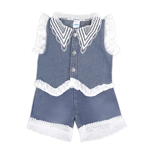 FIFFY DENIM LACE BLOUSE SUIT BAJU BAYI (2326025)