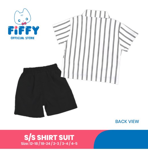 FIFFY SMART STRIPE SHORT SLEEVE SHIRT SUIT BAJU BAYI (2326032) FIFFY SMART STRIPE SHORT SLEEVE SHIRT SUIT BAJU BAYI (2326032)