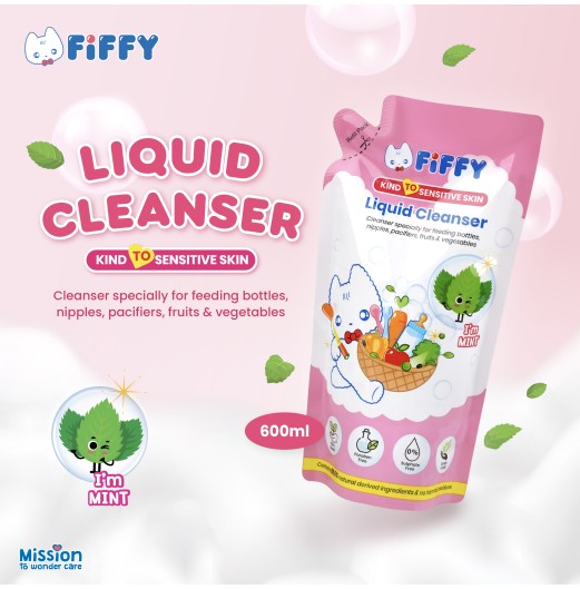 Health & Baby Care - FFIFFY BABY LIQUID CLEANSER REFILL PACK MINT FLAVOR (600ml) Bottle Wash - FIFFY BABY LIQUID CLEANSER REFILL PACK MINT FLAVOR (600ml)