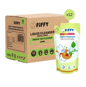  (CARTON) FIFFY LIQUID CLEANSER GREEN TEA REFILL PACK (600ML*12) PENCUCI CECAIR (2539X12)