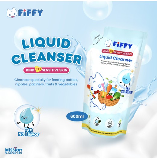 FIFFY BABY LIQUID CLEANSER REFILL PACK NO FLAVOUR (600ML)