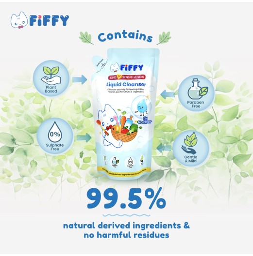 (CARTON) FIFFY LIQUID CLEANSER NO FLV REFILL (600ML*12) PENCUCI CECAIR (2546X12)