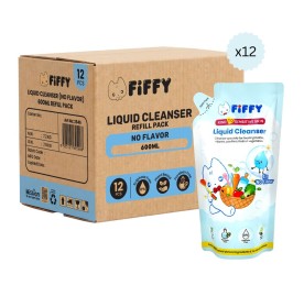 (CARTON) FIFFY LIQUID CLEANSER NO FLV REFILL (600ML*12) PENCUCI CECAIR (2546X12)