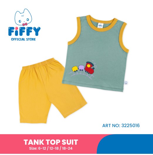 FIFFY LITTLE TRAIN TANK TOP SUIT BAJU BAYI (3225016) FIFFY LITTLE TRAIN TANK TOP SUIT BAJU BAYI (3225016)