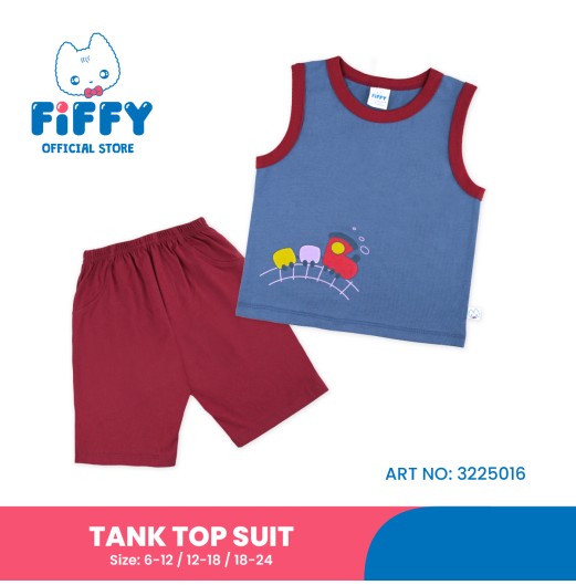 FIFFY LITTLE TRAIN TANK TOP SUIT BAJU BAYI (3225016) FIFFY LITTLE TRAIN TANK TOP SUIT BAJU BAYI (3225016)