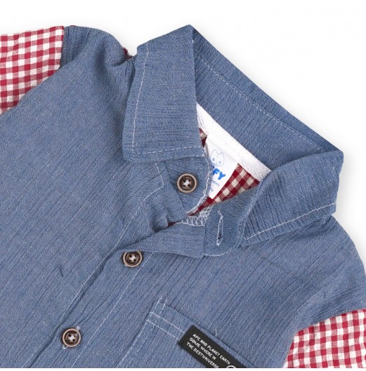 FIFFY LITTLE GINGHAM SHORT SLEEVE BOY SHIRT SUIT (3225823)