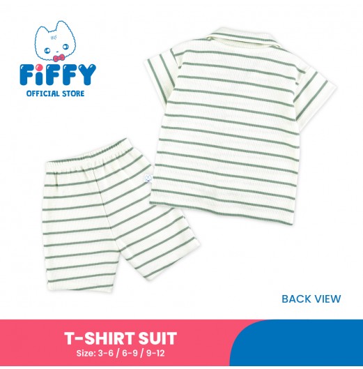 FIFFY STRIPE BAJU BAYI SHORT SLEEVE BOY SHIRT SUIT (3225825)