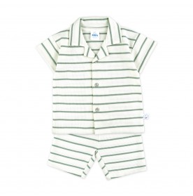 FIFFY STRIPE BAJU BAYI SHORT SLEEVE BOY SHIRT SUIT (3225825)