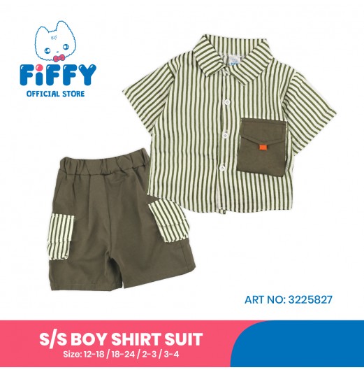 FIFFY STRIPES SHORT SLEEVE BOY SHIRT SUIT BAJU BAYI (3225827)