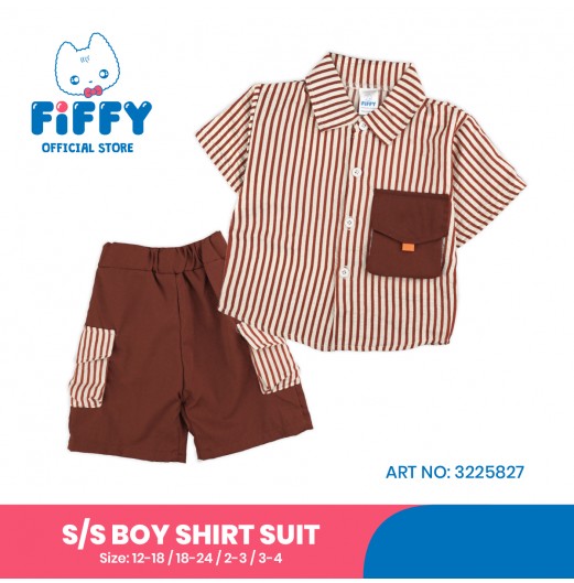 FIFFY STRIPES SHORT SLEEVE BOY SHIRT SUIT BAJU BAYI (3225827)