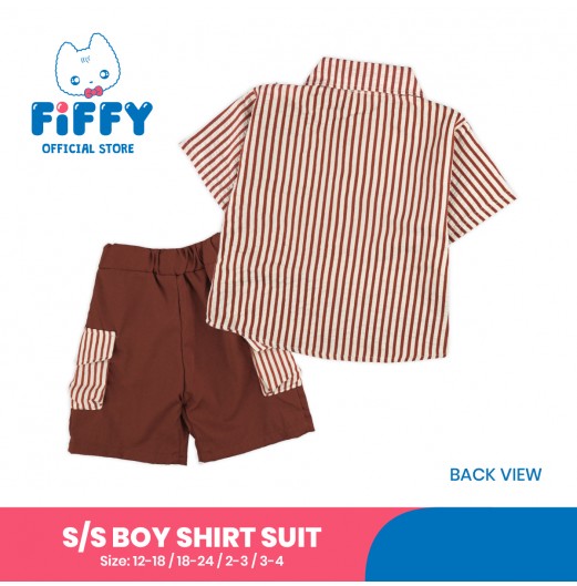 FIFFY STRIPES SHORT SLEEVE BOY SHIRT SUIT BAJU BAYI (3225827)