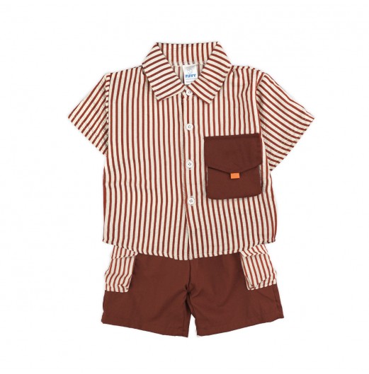 FIFFY STRIPES SHORT SLEEVE BOY SHIRT SUIT BAJU BAYI (3225827)