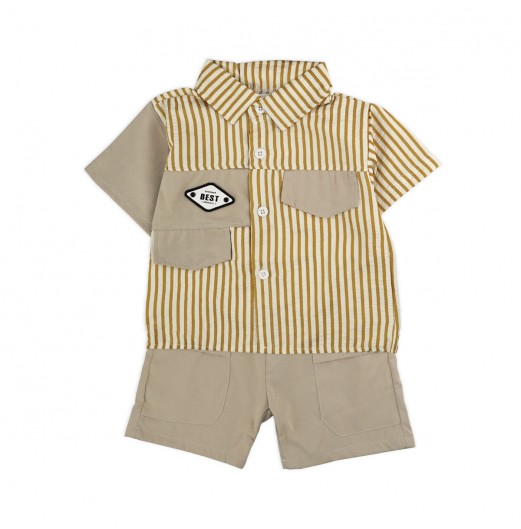 FIFFY BEST POCKET SHORT SLEEVE BOY SHIRT SUIT BAJU BAYI (3225828)