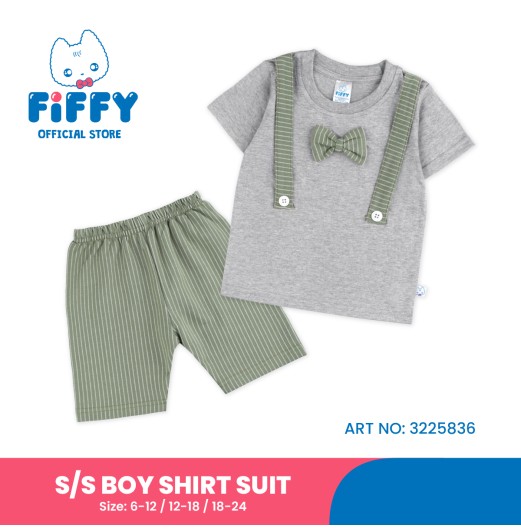 FIFFY SUSPENDER SHORT SLEEVE BOY SHIRT SUIT BAJU BAYI (3225836)