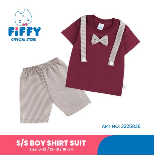 FIFFY SUSPENDER SHORT SLEEVE BOY SHIRT SUIT BAJU BAYI (3225836)