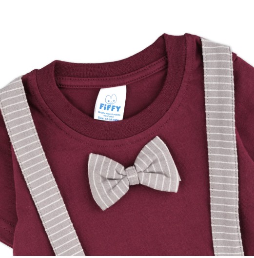 FIFFY SUSPENDER SHORT SLEEVE BOY SHIRT SUIT BAJU BAYI (3225836)