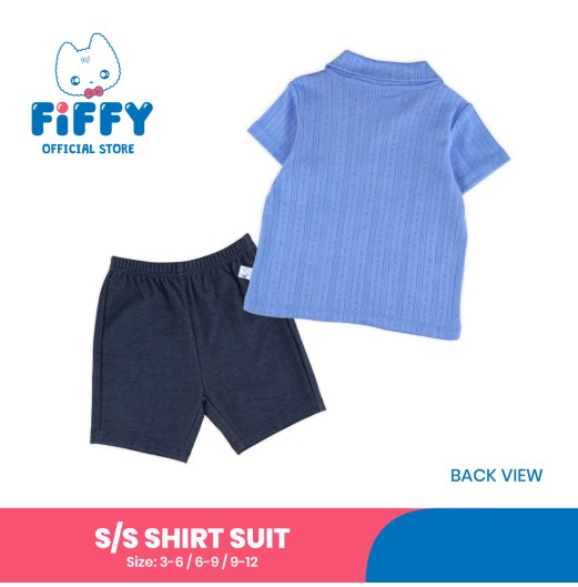 FIFFY TEXTURED KNIT SHORT SLEEVE SHIRT SUIT BAJU BAYI (3226802)