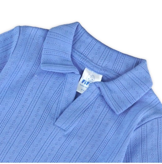 FIFFY TEXTURED KNIT SHORT SLEEVE SHIRT SUIT BAJU BAYI (3226802)