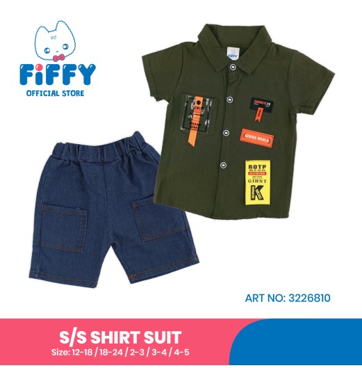 FIFFY PATCHWORK SHORT SLEEVE SHIRT SUIT BAJU BAYI (3226810)