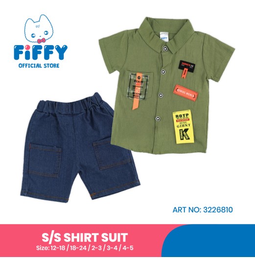 FIFFY PATCHWORK SHORT SLEEVE SHIRT SUIT BAJU BAYI (3226810)