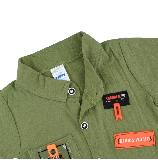 FIFFY PATCHWORK SHORT SLEEVE SHIRT SUIT BAJU BAYI (3226810)