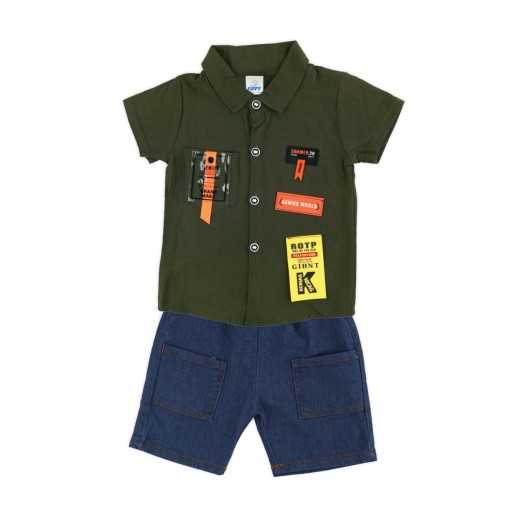 FIFFY PATCHWORK SHORT SLEEVE SHIRT SUIT BAJU BAYI (3226810)