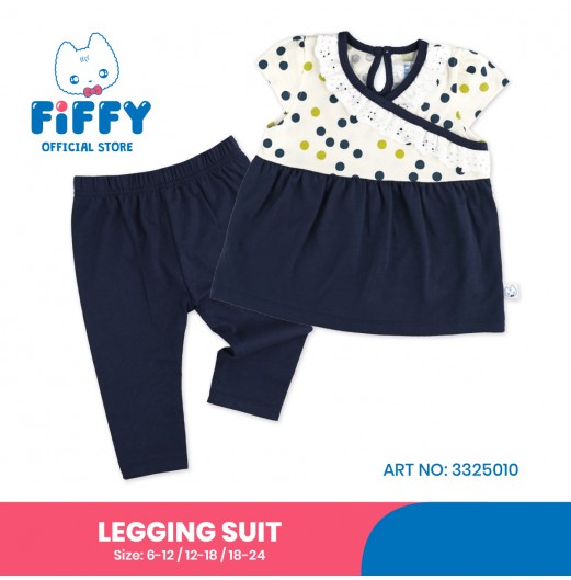 FIFFY POLKA DOT RUFFLE BAJU BAYI LEGGING SUIT (3325010)