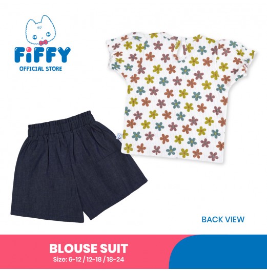 FIFFY RETRO FLOWER BAJU BAYI BLOUSE SUIT (3325821)