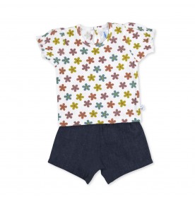 FIFFY RETRO FLOWER BAJU BAYI BLOUSE SUIT (3325821)