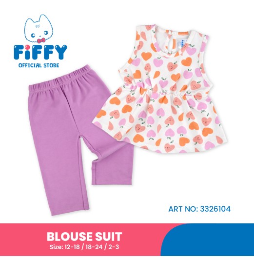 FIFFY PEACHY HEART BLOUSE SUIT BAJU BAYI (3326104)