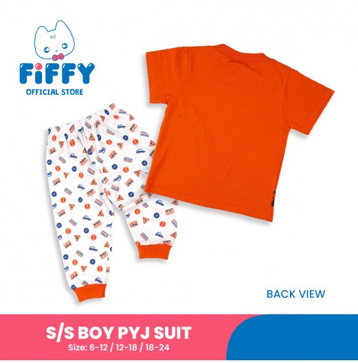 FIFFY LET'S GO ON HOLIDAY BAJU TIDUR BAYI SHORT SLEEVE BOY PYJAMAS SUIT (3425007)