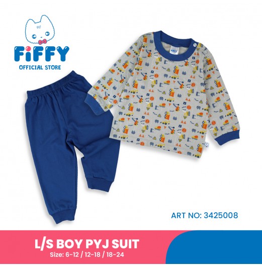 FIFFY UNDER CONSTRUCTION BAJU BAYI LONG SLEEVE BOY PYJAMAS SUIT (3425008)