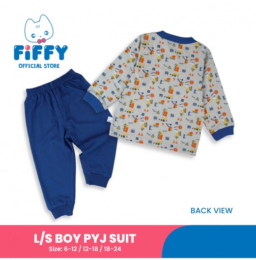 FIFFY UNDER CONSTRUCTION BAJU BAYI LONG SLEEVE BOY PYJAMAS SUIT (3425008)