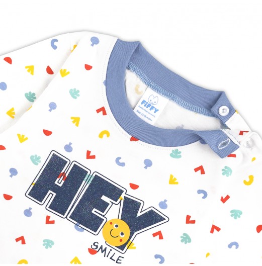 FIFFY HEY SMILE LONG SLEEVE BOY PYJAMAS SUIT BAJU TIDUR BAYI (3425011)