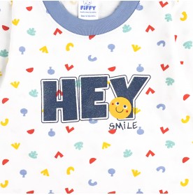 FIFFY HEY SMILE LONG SLEEVE BOY PYJAMAS SUIT BAJU TIDUR BAYI (3425011)