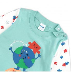 FIFFY SPREAD LOVE AND JOY LONG SLEEVE BOY PYJAMAS SUIT BAJU TIDUR BAYI (3425012)