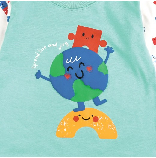 FIFFY SPREAD LOVE AND JOY LONG SLEEVE BOY PYJAMAS SUIT BAJU TIDUR BAYI (3425012)