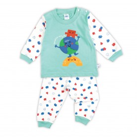 FIFFY SPREAD LOVE AND JOY LONG SLEEVE BOY PYJAMAS SUIT BAJU TIDUR BAYI (3425012)
