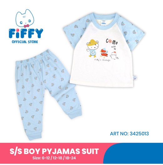 FIFFY COME WITH US SHORT SLEEVE BOY PYJAMAS SUIT BAJU BAYI (3425013)