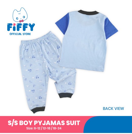 FIFFY COOL SURFERS CLUB SHORT SLEEVE BOY PYJAMAS SUIT BAJU BAYI (3425016)