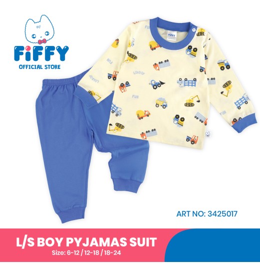 FIFFY BUILDER FUN LONG SLEEVE BOY PYJAMAS SUIT BAJU BAYI (3425017)